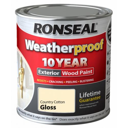 Ronseal Weatherproof 10 Year Exterior Wood Paint Gloss 750ml